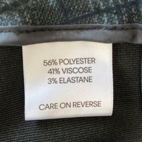 Calvin Klein Plaid Slim Fit Straight Leg Dress Pant Trouser High Waist Stretchy - Picture 7 of 13